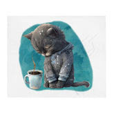 Sleepy Cat 100% Polyester Soft Silk Touch Fabric Throw Blanket - Cozy, Durable and Adorable